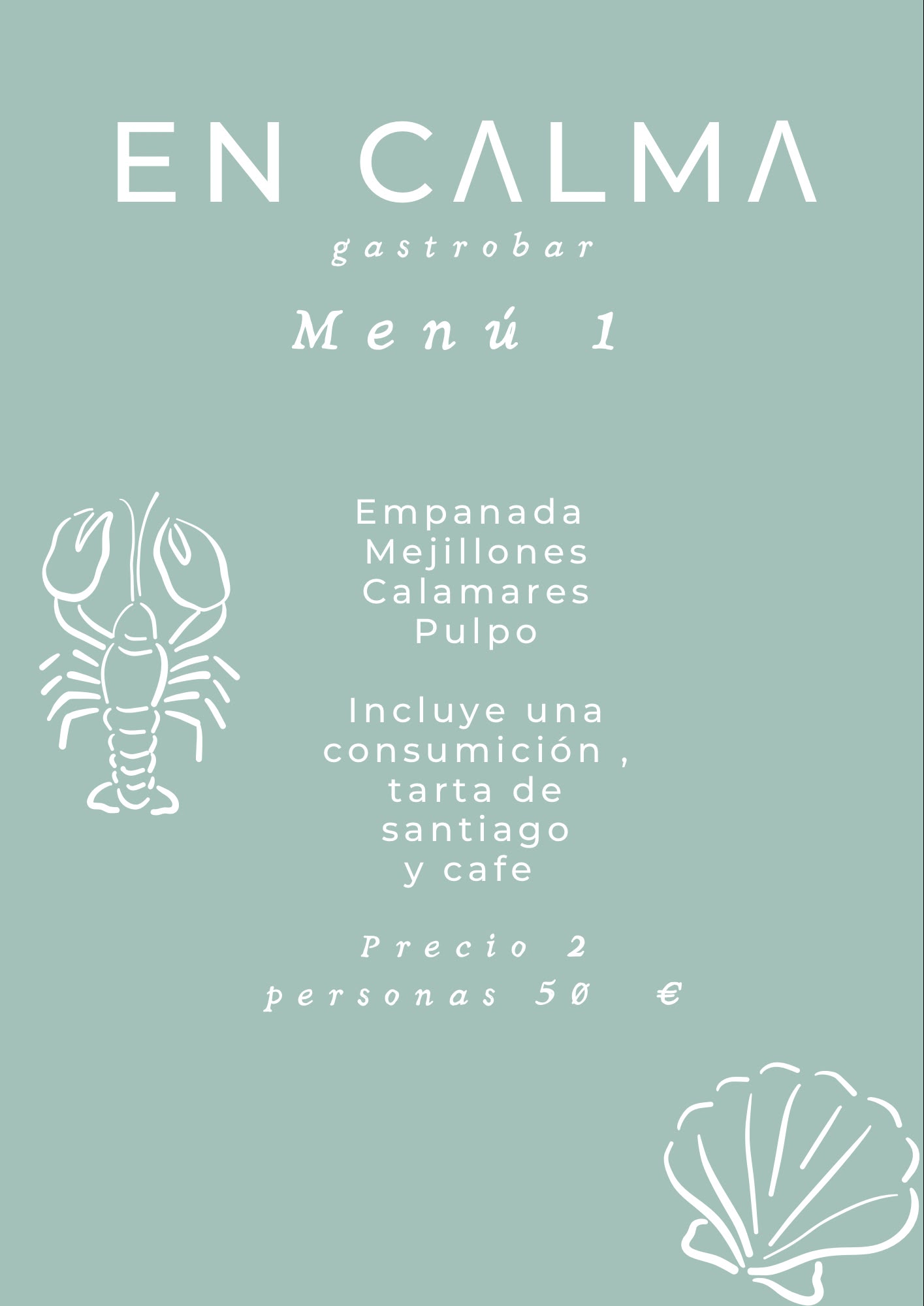 Menús de restaurante — En Calma gastrobar